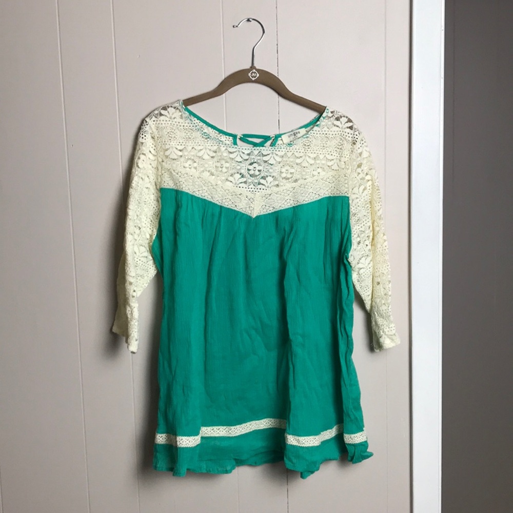 Teal laced Tunic.